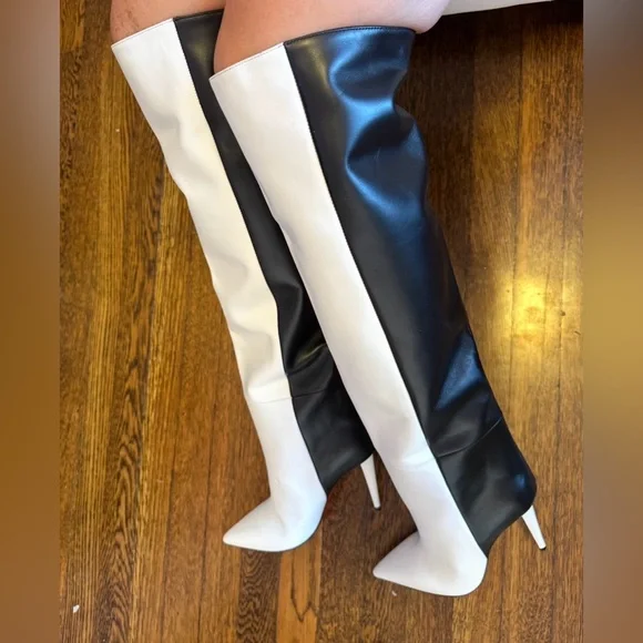 Christian Louboutin Astrilarge 100 black and white Botta boots in 41 EU - Picture 2 of 16